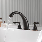 Delta Windemere Oil Rubbed Bronze 2-handle Deck-mount Roman High-arc Bathtub Faucet