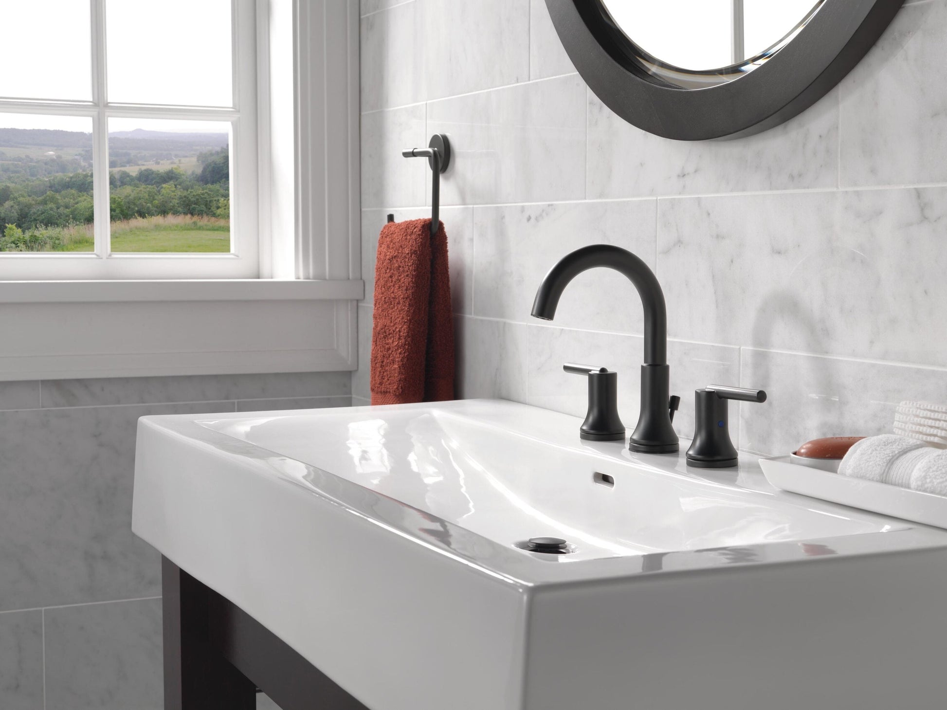 Delta Trinsic Two Handle Widespread Bathroom Faucet in Matte Black, 3559-BLMPU-DST, MRSP: $499, FINAL PRICE: $259.99 + TAX
