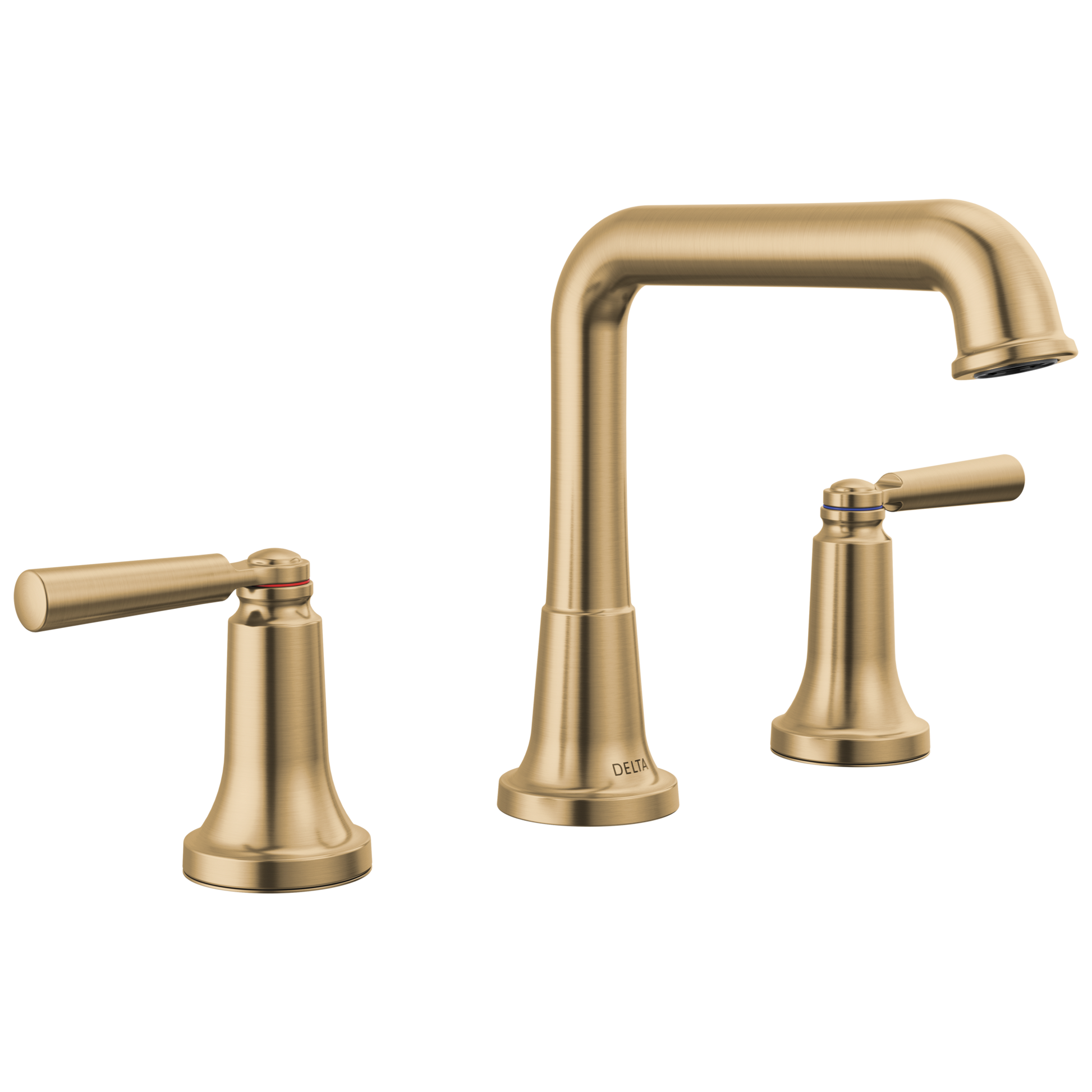 Delta Saylor Champagne Bronze Widespread 2-handle WaterSense Low-arc Residential Handle Bathroom Sink Faucet with Drain