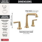 Delta Saylor Champagne Bronze Widespread 2-handle WaterSense Low-arc Residential Handle Bathroom Sink Faucet with Drain