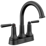 Delta Saylor Two Handle Centerset Bathroom Faucet in Matte Black, 2535-BLMPU-DST, MRSP: $335.6, FINAL PRICE: $ + TAX