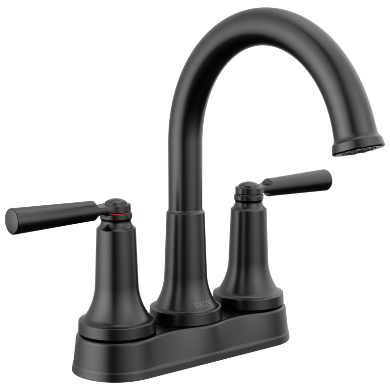 Delta Saylor Two Handle Centerset Bathroom Faucet in Matte Black, 2535-BLMPU-DST, MRSP: $335.6, FINAL PRICE: $ + TAX