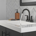 Delta Saylor Two Handle Centerset Bathroom Faucet in Matte Black, 2535-BLMPU-DST, MRSP: $335.6, FINAL PRICE: $ + TAX