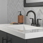 Delta Saylor Two Handle Centerset Bathroom Faucet in Matte Black, 2535-BLMPU-DST, MRSP: $335.6, FINAL PRICE: $ + TAX