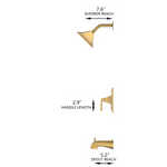 Alpine Reserve Chesler Brushed Gold 1-handle Single function 3.54-in Square Bathtub and Shower Faucet with Valve, 873X-724408 #3808610 *HD2507, Retail: $119.00, FINAL PRICE: $79.99 + TAX