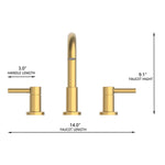 Alpine Reserve Harlow Brushed Gold Widespread 2-handle WaterSense Mid-arc Residential Handle Bathroom Sink Faucet with Drain