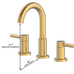 Alpine Reserve Harlow Brushed Gold Widespread 2-handle WaterSense Mid-arc Residential Handle Bathroom Sink Faucet with Drain