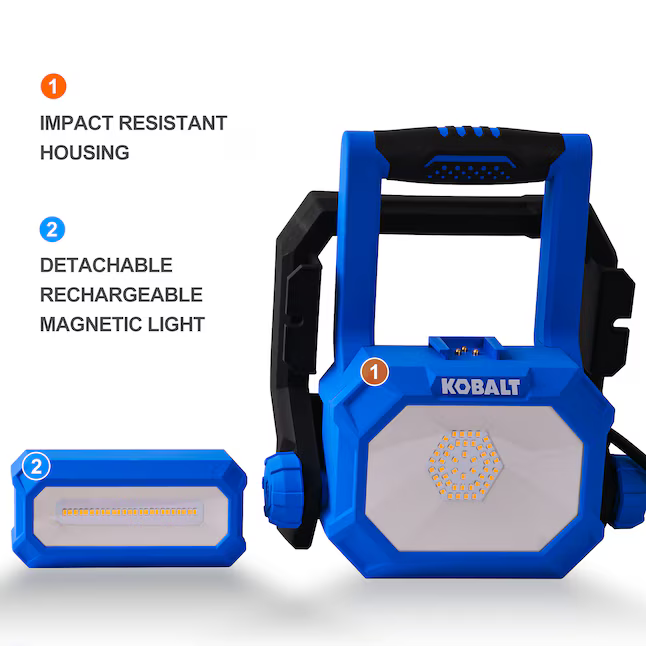 Kobalt 3.6-Volt 4000-Lumens LED Plug-in Portable Work Light 1 -Batteries Included, MPL1068-L37K8040 5286606  *JR2506, [FB292], Retail: $69.98, FINAL PRICE: $34.99 + TAX