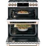 Cafe 30-in 4.3-cu ft / 2.7-cu ft Air Fry Convection Oven Slide-In Double Oven Dual Fuel Range ( Matte White with Brushed Bronze