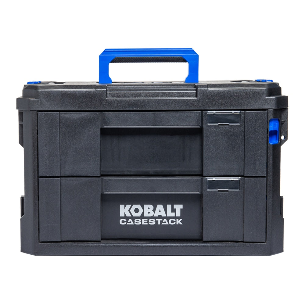 Kobalt CASESTACK 14.16-in W x 21-in H x 13.5-in D 2 -Drawer Black Plastic Tool Box [FBM-101]