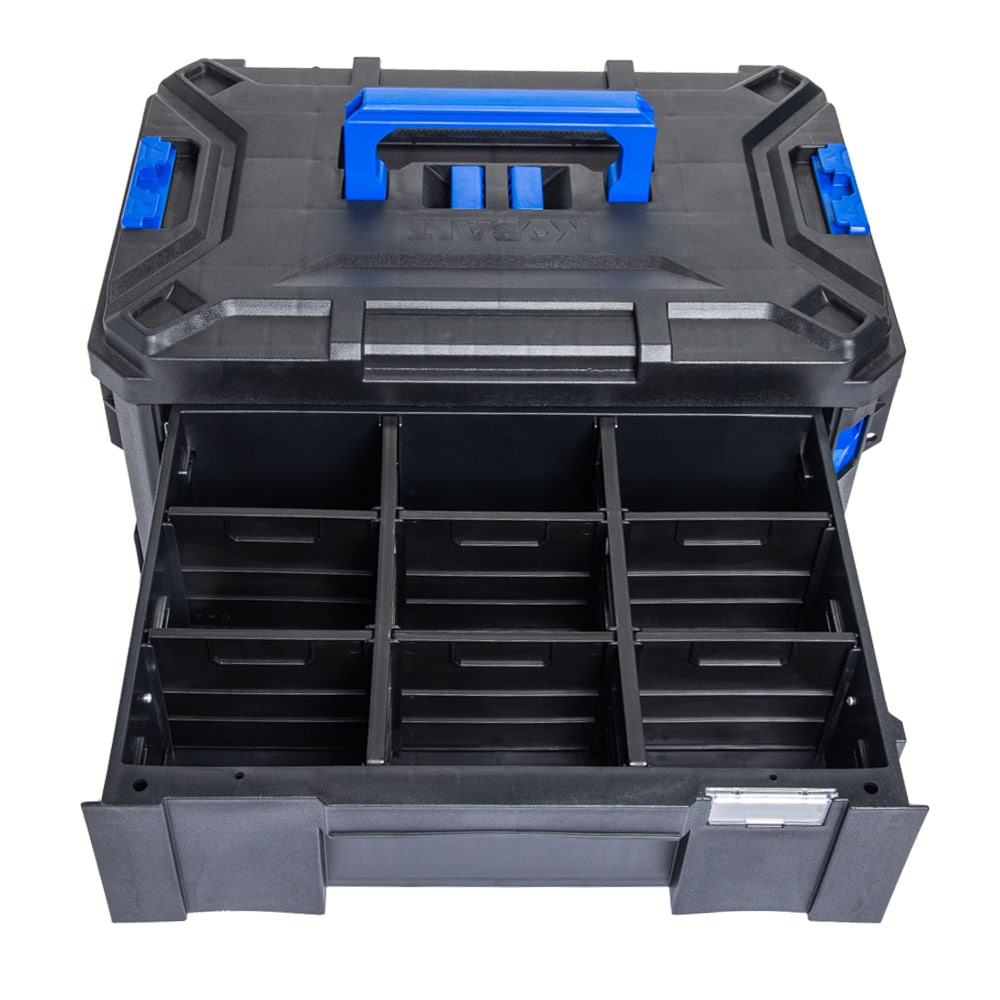 Kobalt CASESTACK 14.16-in W x 21-in H x 13.5-in D 2 -Drawer Black Plastic Tool Box [FBM-101]