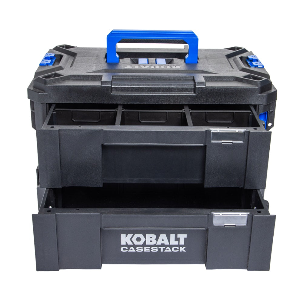 Kobalt CASESTACK 14.16-in W x 21-in H x 13.5-in D 2 -Drawer Black Plastic Tool Box [FBM-101]