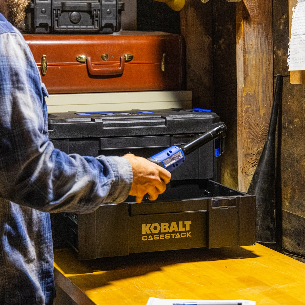 Kobalt CASESTACK 14.16-in W x 21-in H x 13.5-in D 2 -Drawer Black Plastic Tool Box [FBM-101]