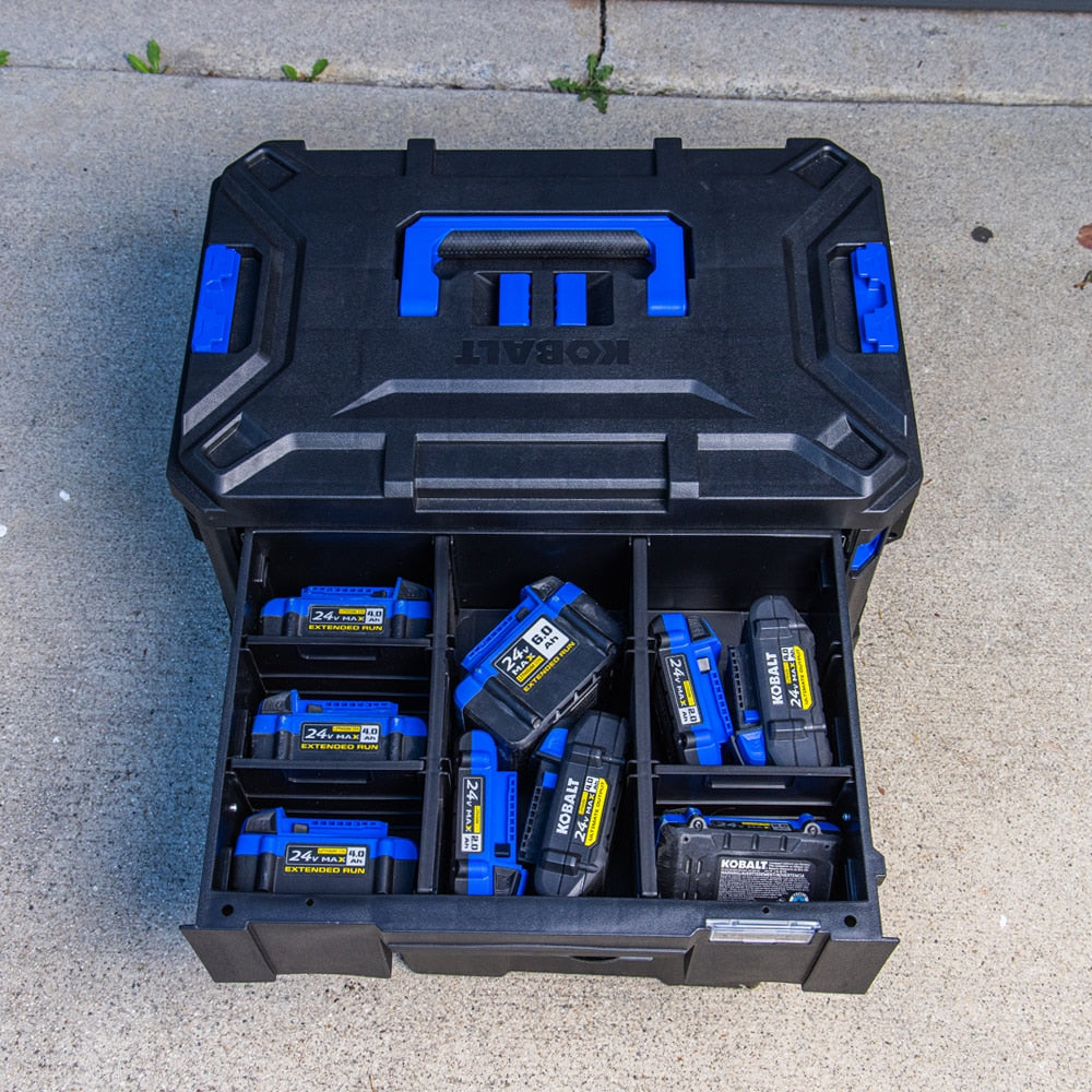 Kobalt CASESTACK 14.16-in W x 21-in H x 13.5-in D 2 -Drawer Black Plastic Tool Box [FBM-101]