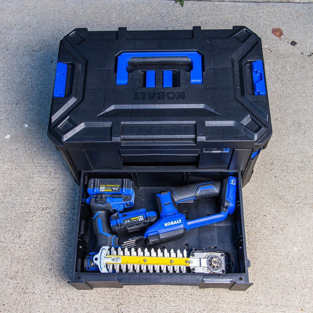 Kobalt CASESTACK 14.16-in W x 21-in H x 13.5-in D 2 -Drawer Black Plastic Tool Box [FBM-101]