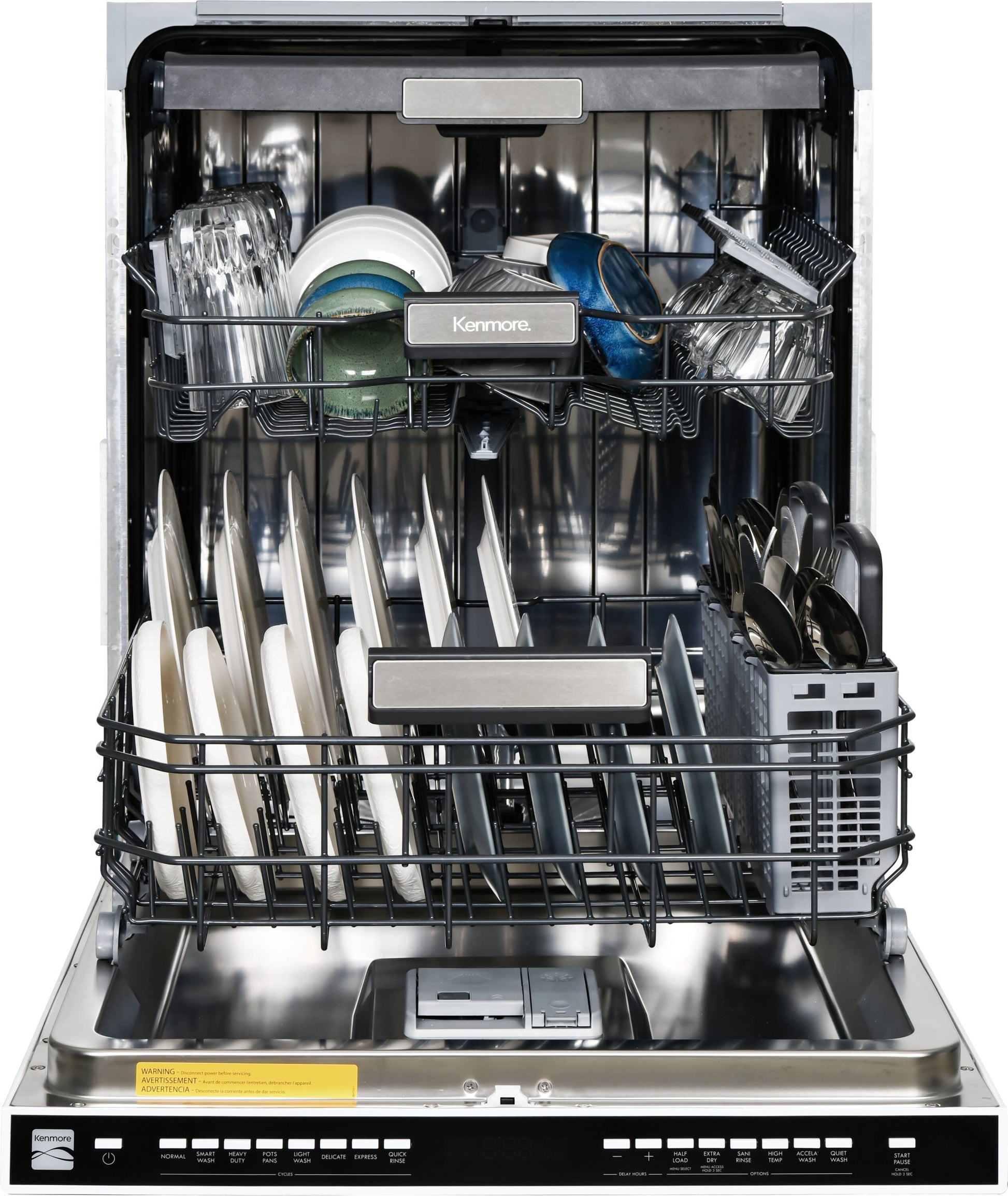 Kenmore 24-in Top Control Built-in Dishwasher ( White ) With Third Rack, 49-Decibel