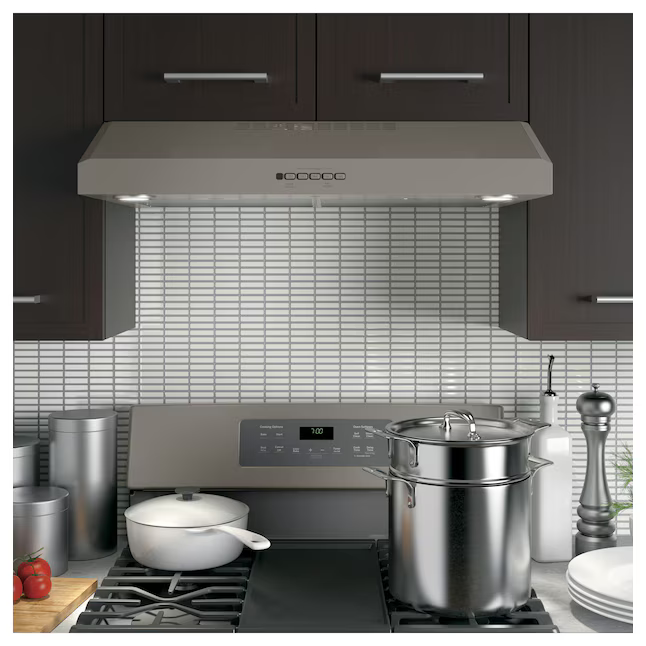 GE 30-in Convertible 310-CFM Slate Under Cabinet Range Hood