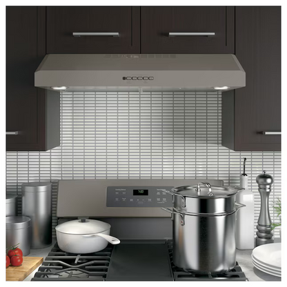 GE 30-in Convertible 310-CFM Slate Under Cabinet Range Hood