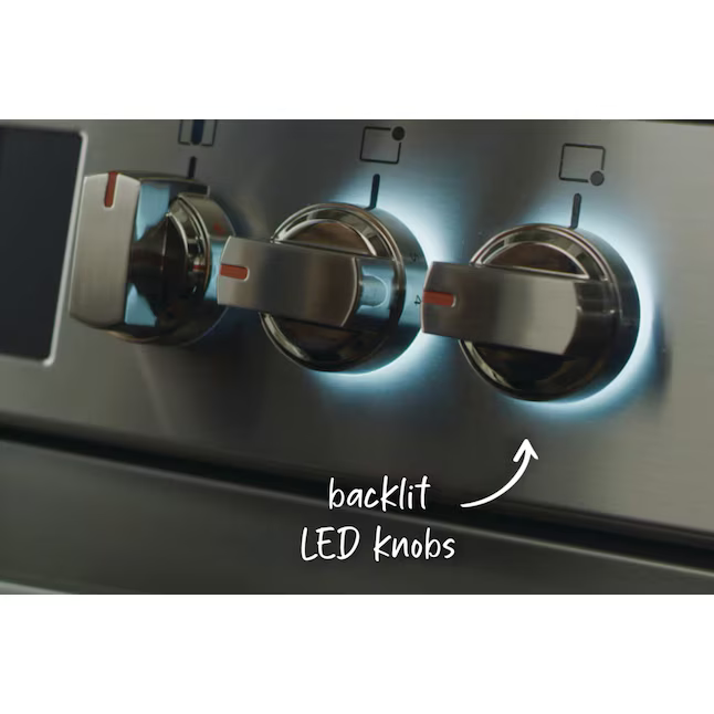 Frigidaire Gallery 30-in Glass Top 5 burners 6.2-cu ft Air Fry Convection Oven Slide-In Electric Range (Smudge-Proof Black Stainless Steel), GCFE3060BD *HD2505, Retail: $2,099.00, FINAL PRICE: $999.99 + TAX