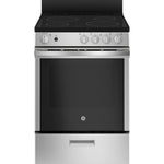 GE 24-in Glass Top 4 burners 2.9-cu ft Freestanding Electric Range ( Stainless Steel