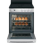 GE 24-in Glass Top 4 burners 2.9-cu ft Freestanding Electric Range ( Stainless Steel