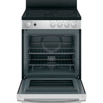 GE 24-in Glass Top 4 burners 2.9-cu ft Freestanding Electric Range ( Stainless Steel