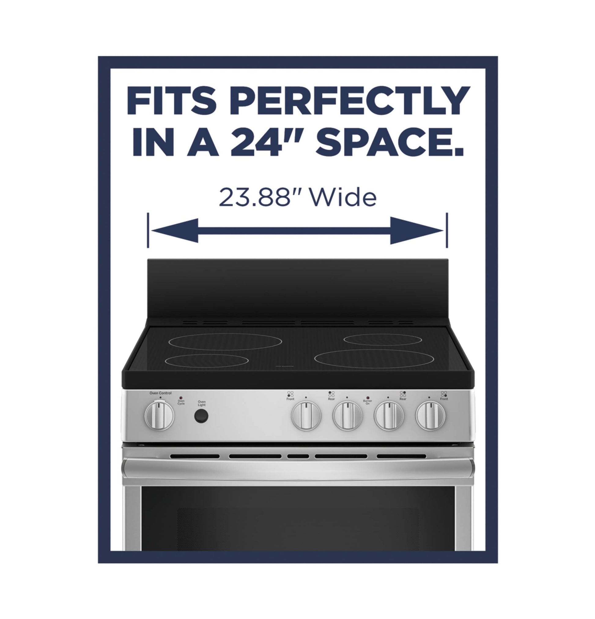 GE 24-in Glass Top 4 burners 2.9-cu ft Freestanding Electric Range ( Stainless Steel