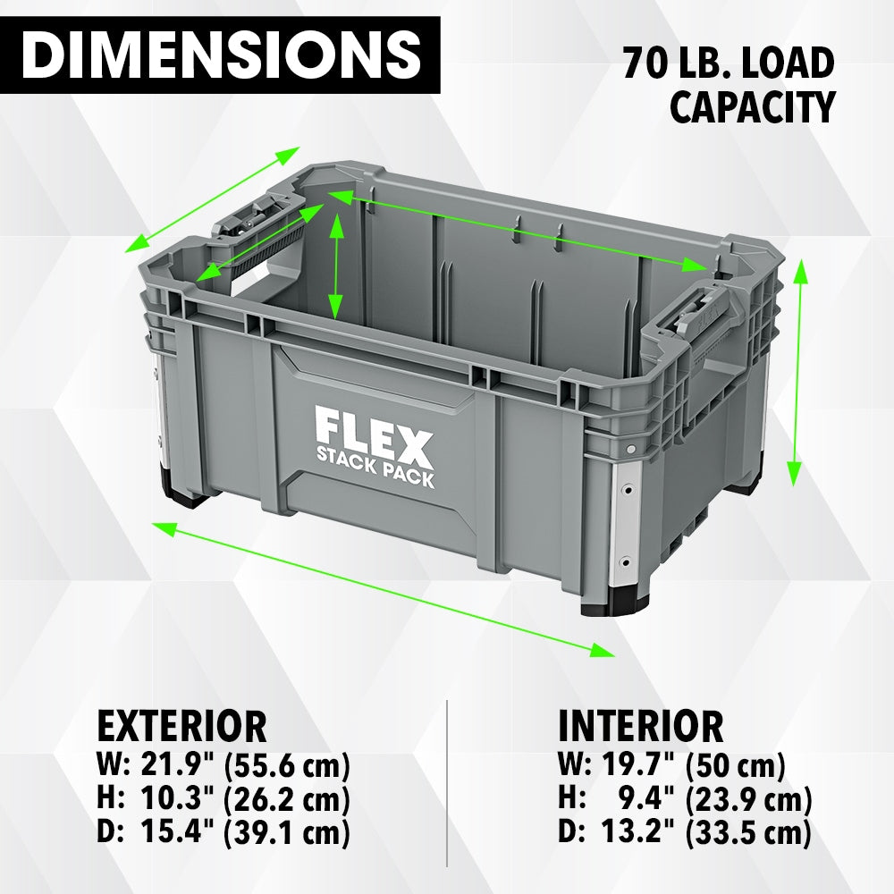 FLEX STACK PACK 15.4-in W x 10.3-in H x 21.9-in D Polypropylene Tool Box