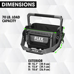 FLEX STACK PACK Gray Ballistic polyester 10.6-in W x 15.7-in D x 15.4-in L Tool tote