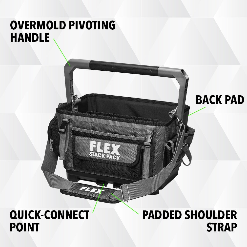 FLEX STACK PACK (FS1201) Gray Ballistic polyester 10.6-in W x 15.7-in D x 15.4-in L Tool tote [FBM-326]