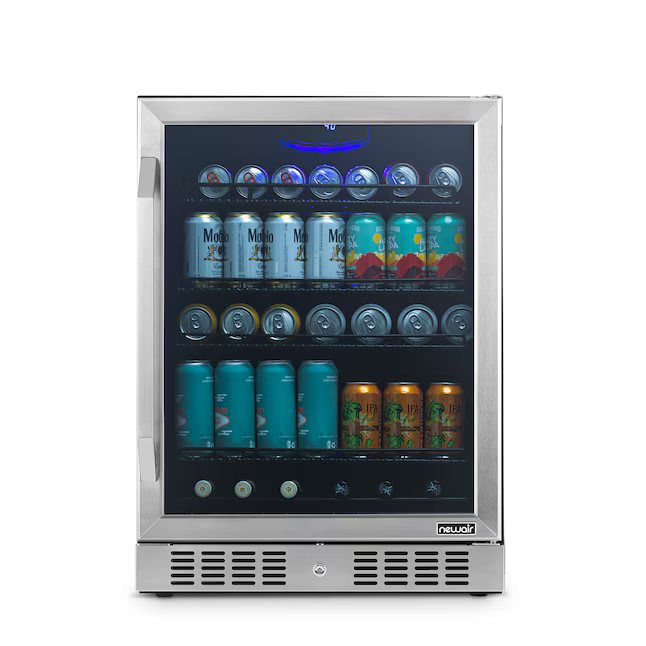NewAir 23.5-in W 177-Can Capacity Stainless Steel Built-in/Freestanding Indoor Beverage Refrigerator with Glass Door, NBC177SS00 *JR2508, Retail: $934.99, FINAL PRICE: $559.99 + TAX