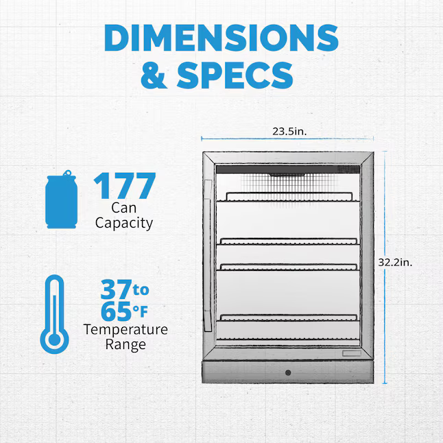 NewAir 23.5-in W 177-Can Capacity Stainless Steel Built-in/Freestanding Indoor Beverage Refrigerator with Glass Door, NBC177SS00 *JR2508, Retail: $934.99, FINAL PRICE: $559.99 + TAX