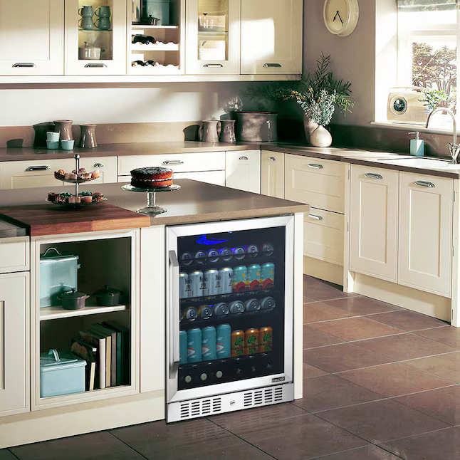 NewAir 23.5-in W 177-Can Capacity Stainless Steel Built-in/Freestanding Indoor Beverage Refrigerator with Glass Door, NBC177SS00 *JR2508, Retail: $934.99, FINAL PRICE: $559.99 + TAX
