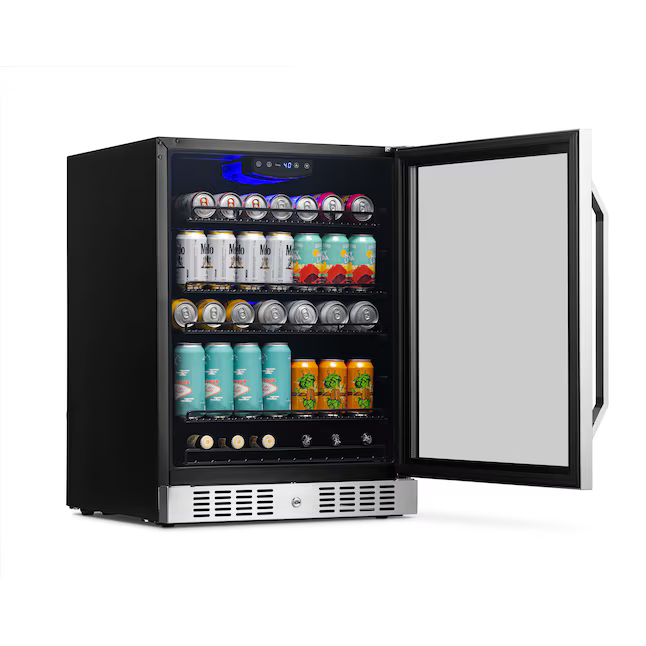 NewAir 23.5-in W 177-Can Capacity Stainless Steel Built-in/Freestanding Indoor Beverage Refrigerator with Glass Door, NBC177SS00 *JR2508, Retail: $934.99, FINAL PRICE: $559.99 + TAX