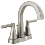 Delta Becker Spotshield Brushed Nickel 4-in Centerset 2-handle WaterSense Mid-arc Residential Handle Bathroom Sink Faucet with Drain, 25891LF-SP #2517011  *JR2512, Retail: $182.10, FINAL PRICE: $59.99 + TAX