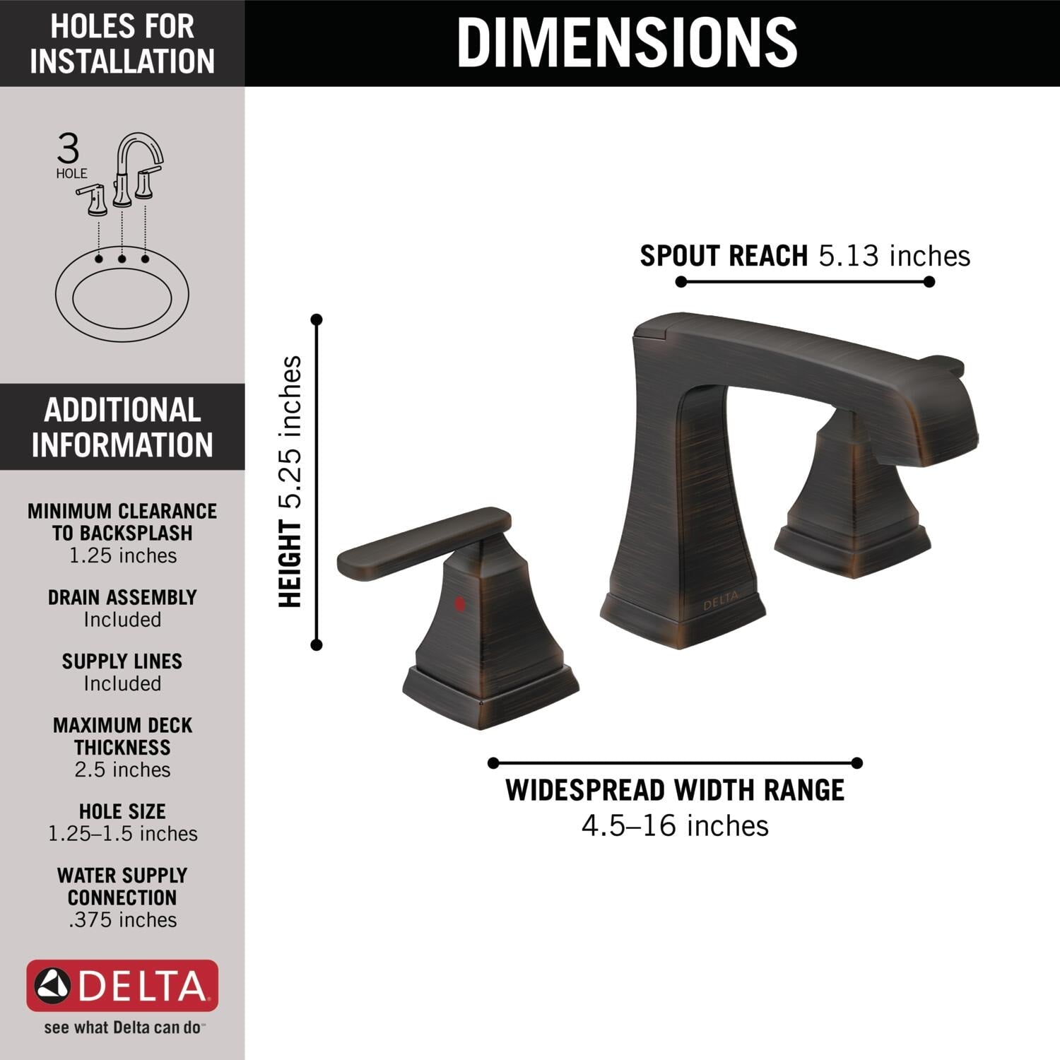 Delta Ashlyn Two Handle Widespread Bathroom Faucet with EZ Anchor in Venetian Bronze, 3564-RBMPU-DST, MRSP: $599, FINAL PRICE: $199.99 + TAX