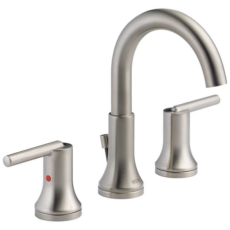 Delta Trinsic Two Handle Widespread Bathroom Faucet in Stainless Steel, 3559-SSMPU-DST, MRSP: $670, FINAL PRICE: $249.99 + TAX