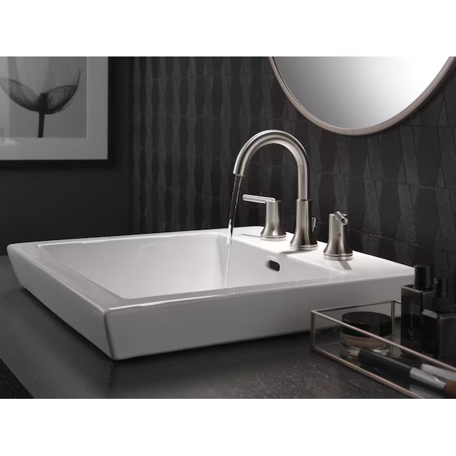 Delta Trinsic Two Handle Widespread Bathroom Faucet in Stainless Steel, 3559-SSMPU-DST, MRSP: $670, FINAL PRICE: $249.99 + TAX