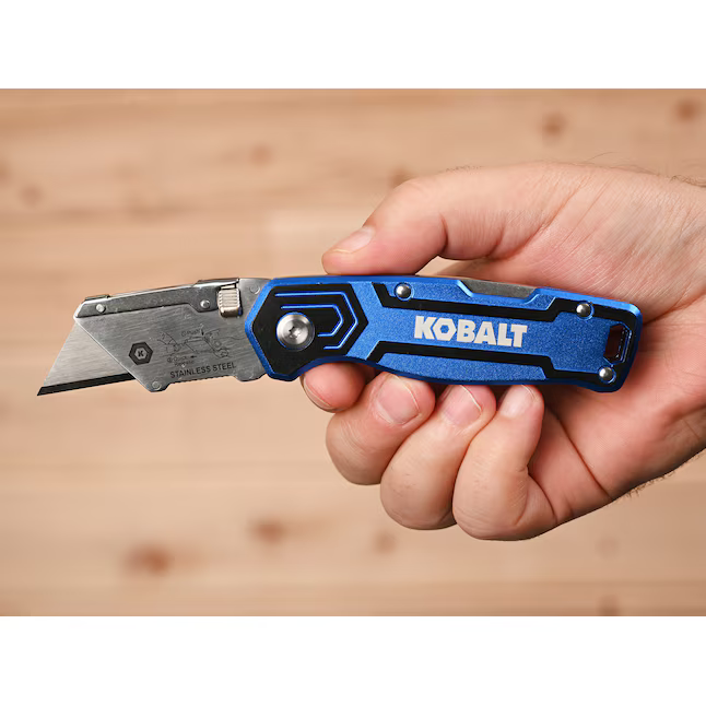 Kobalt Blue 3pk Lockback 3/4-in 3-Blade Folding Utility Knife, 58979 #2418019  *JR2512, Retail: $19.98, FINAL PRICE: $11.99 + TAX