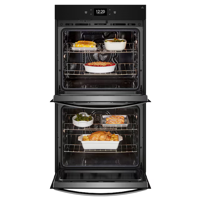 Whirlpool 27-in Double Electric Wall Oven with Air Fry Self-cleaning (Fingerprint Resistant Stainless Steel), WOED7027PZ *HD2510, Retail: $3,599.00, FINAL PRICE: $1899.99 + TAX