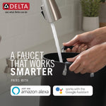 Delta Leland VoiceIQ Kitchen Faucet with Touch2O Technology with Touchless Technology in Matte Black, 9178TLV-BL-DST, MRSP: $1109.7, FINAL PRICE: $399.99 + TAX