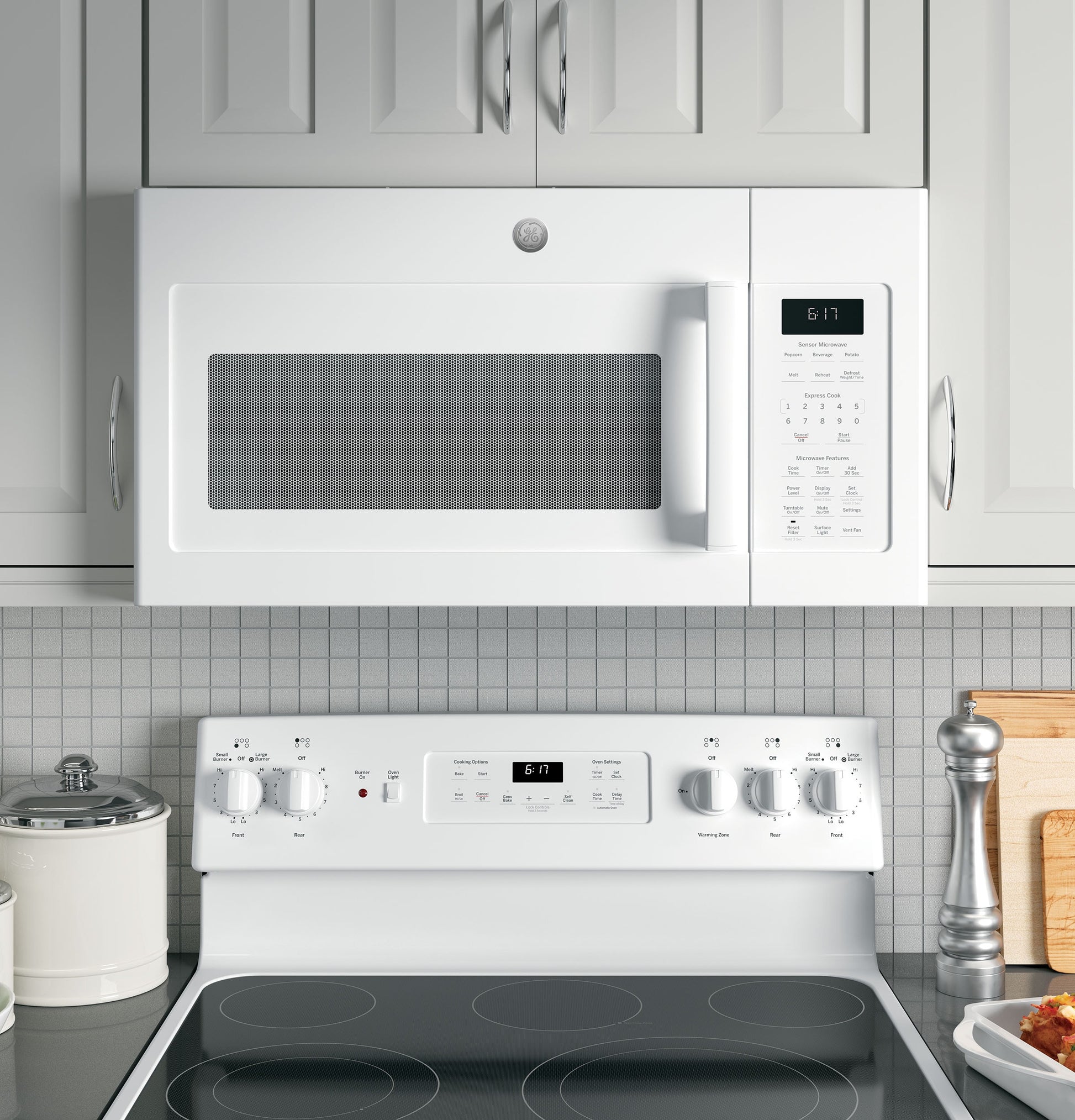GE 1.7-cu ft Over-the-Range Microwave with Sensor Cooking ( White )