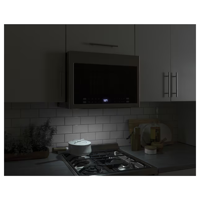 Haier 1.4-cu ft 1000-Watt 23.86-in Over-the-Range Microwave with Sensor Cooking (Stainless Steel)