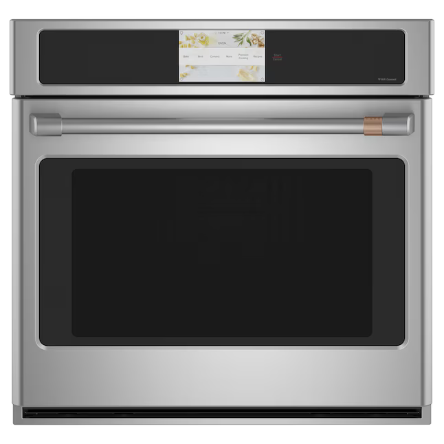 GE Cafe 30-in Smart Single Electric Wall Oven with Air Fry True Convection and Self-cleaning (Stainless Steel)