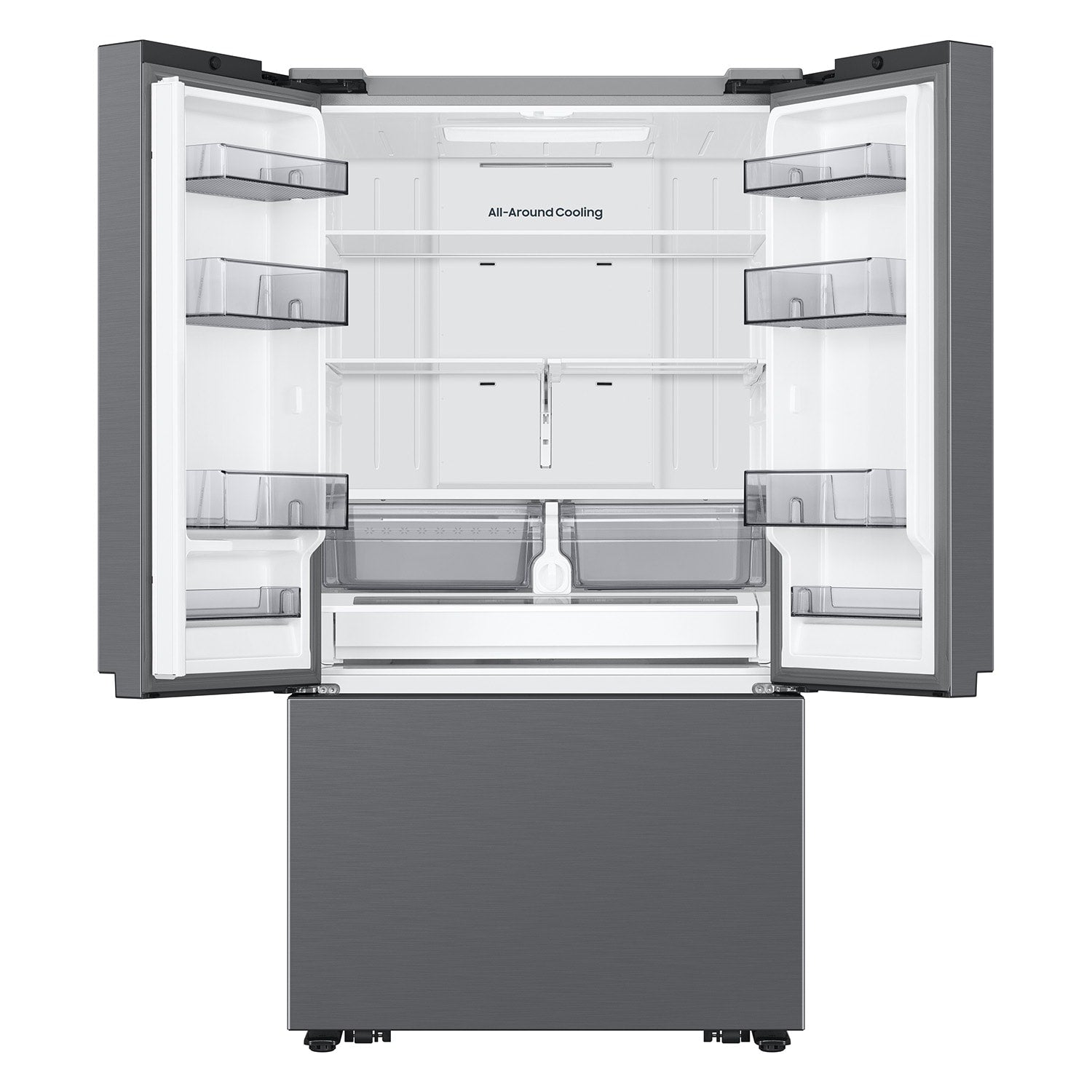 Samsung Counter-Depth Mega Capacity 27-cu ft 3 -Door 36-in Wide Smart Compatible French Door Refrigerator with Dual Ice Maker ( Fingerprint Resistant Stainless Look ) ENERGY STAR Certified