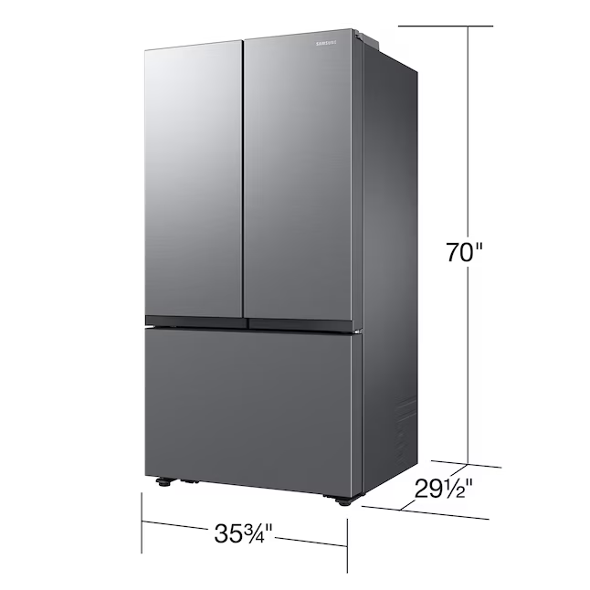 Large Capacity 3-Door French Door 27 cu. ft. Counter Depth Refrigerator with Dual Auto Ice Maker