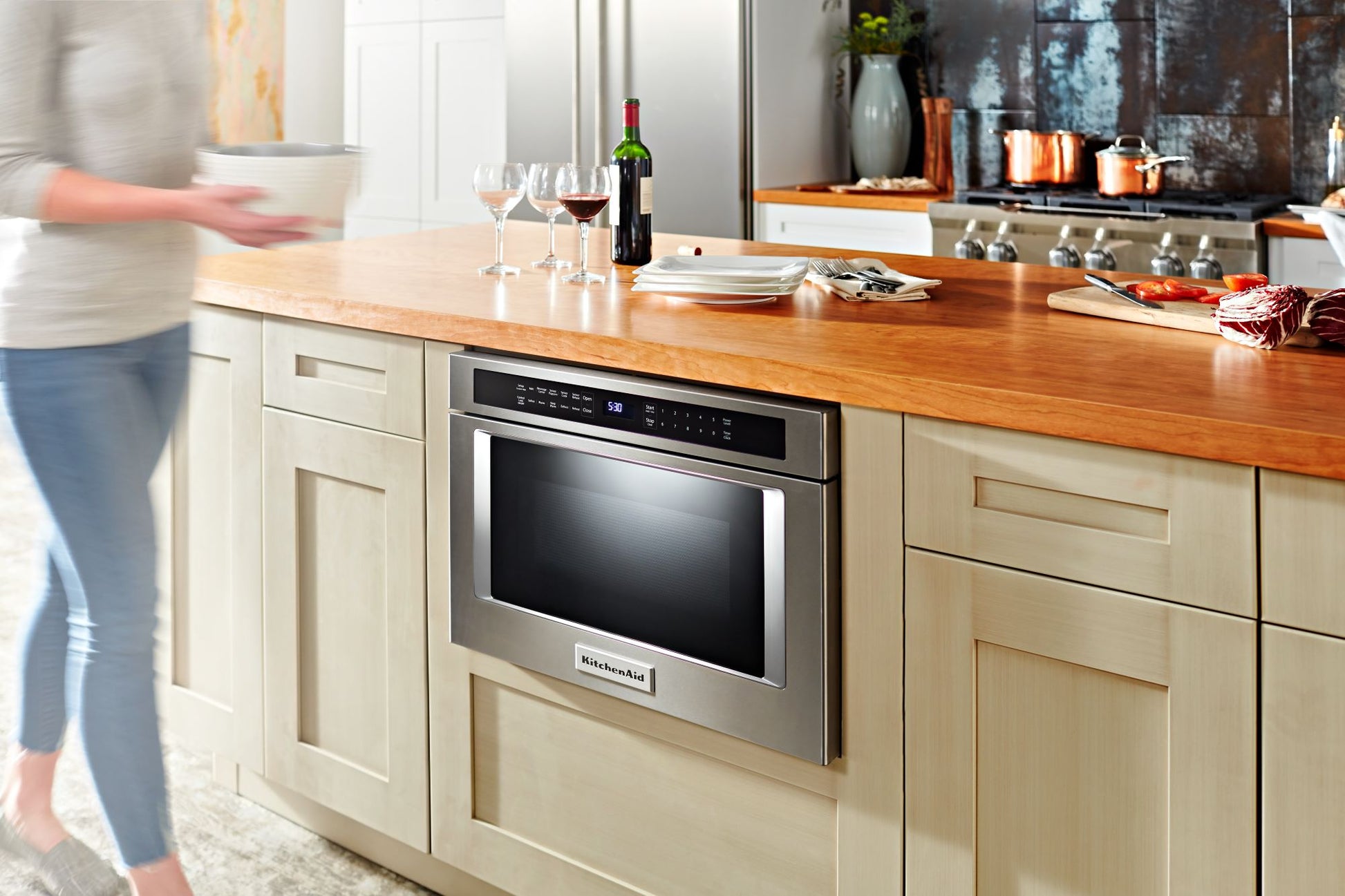 KitchenAid 23.87-in 1.2-cu ft 950 -Watt Microwave Drawer ( Stainless Steel ) Item #965231 |  Model #KMBD104GSS