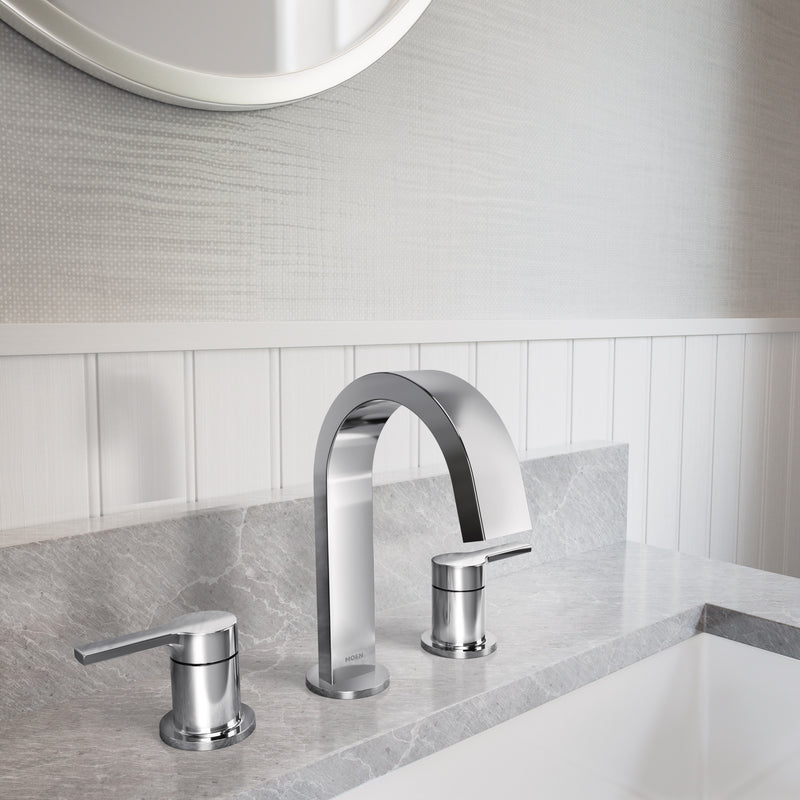 Moen Avri Chrome Widespread 2-handle WaterSense High-arc Commercial/Residential