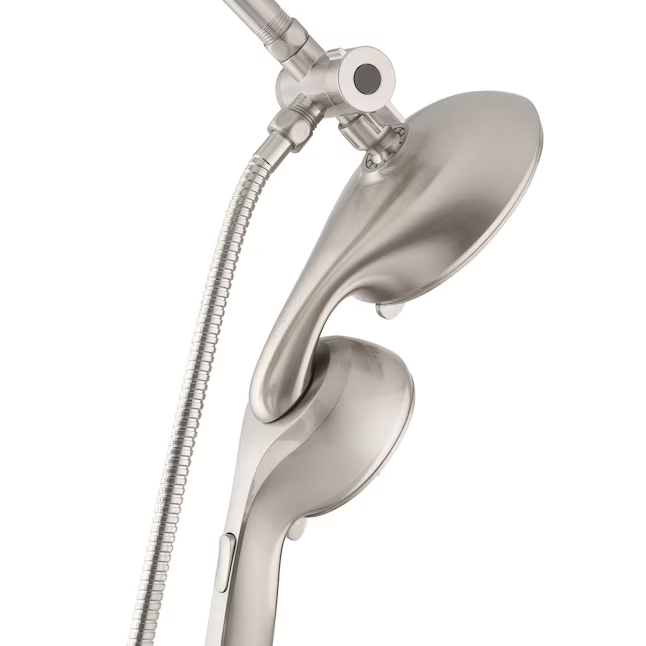 allen + roth Galway 6 -Spray Brushed Nickel 5-in Round Shower Head with Handheld Combo 1.8