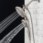 allen + roth Galway 6 -Spray Brushed Nickel 5-in Round Shower Head with Handheld Combo 1.8